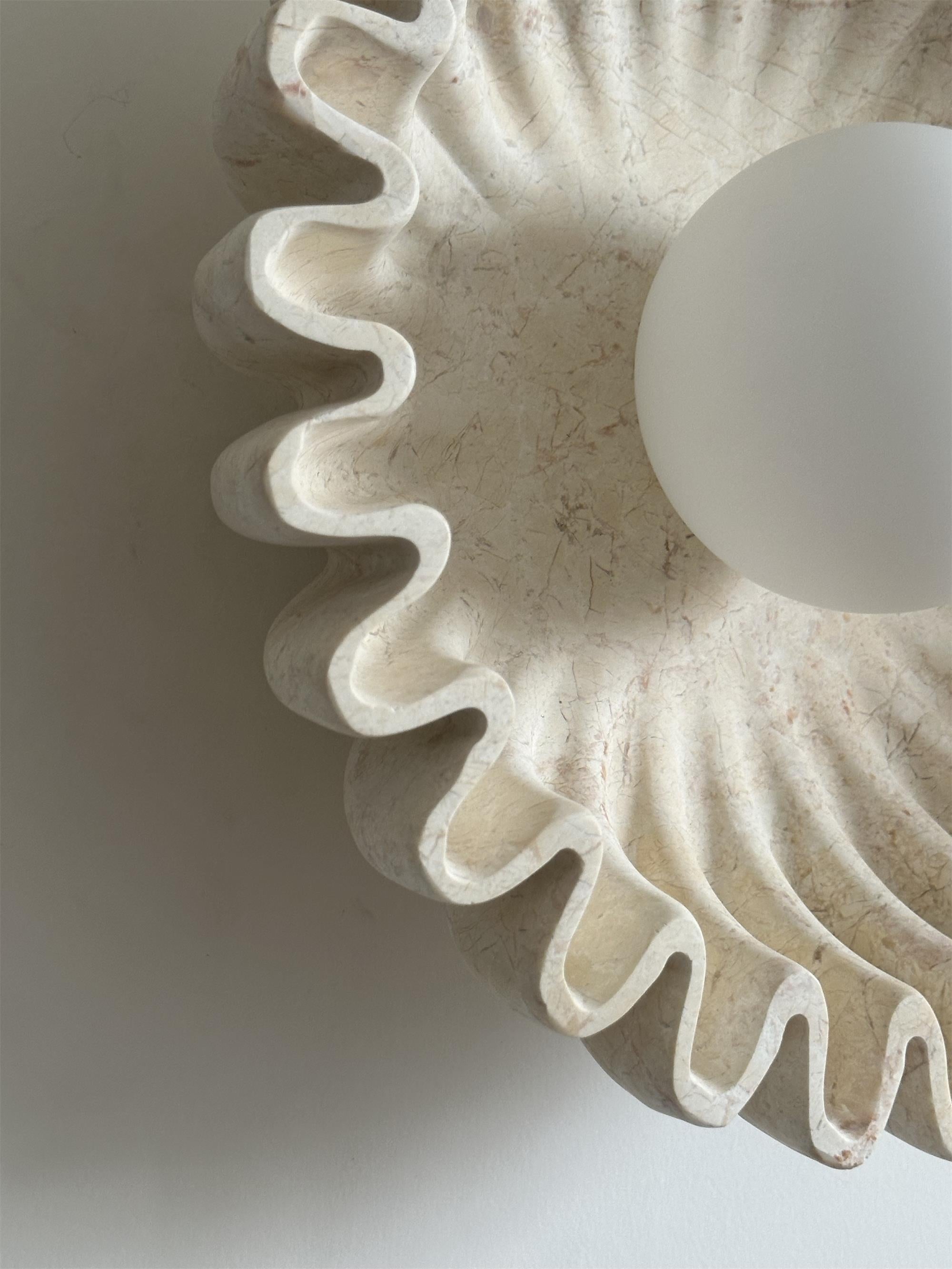 Wandleuchte Keramik Glas Dunkelgrün Weiß Schwarz Beige Skulptural-Letslighting