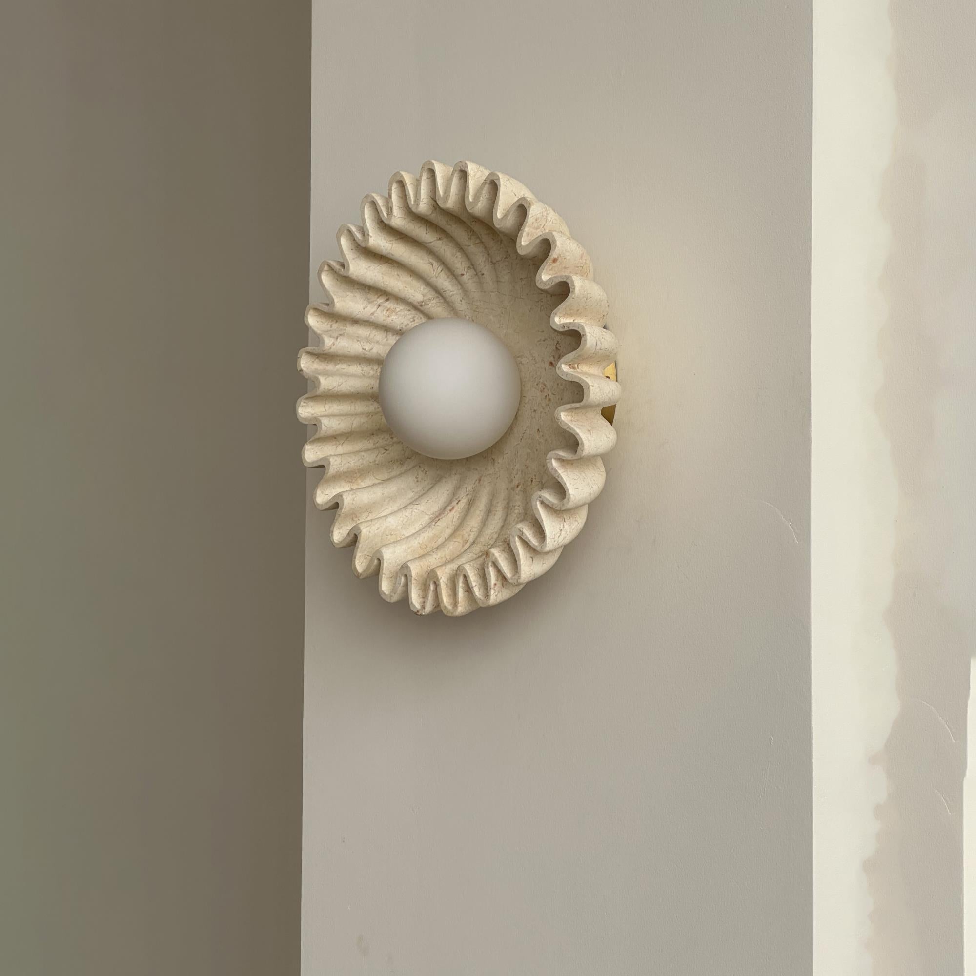 Wandleuchte Keramik Glas Dunkelgrün Weiß Schwarz Beige Skulptural-Letslighting