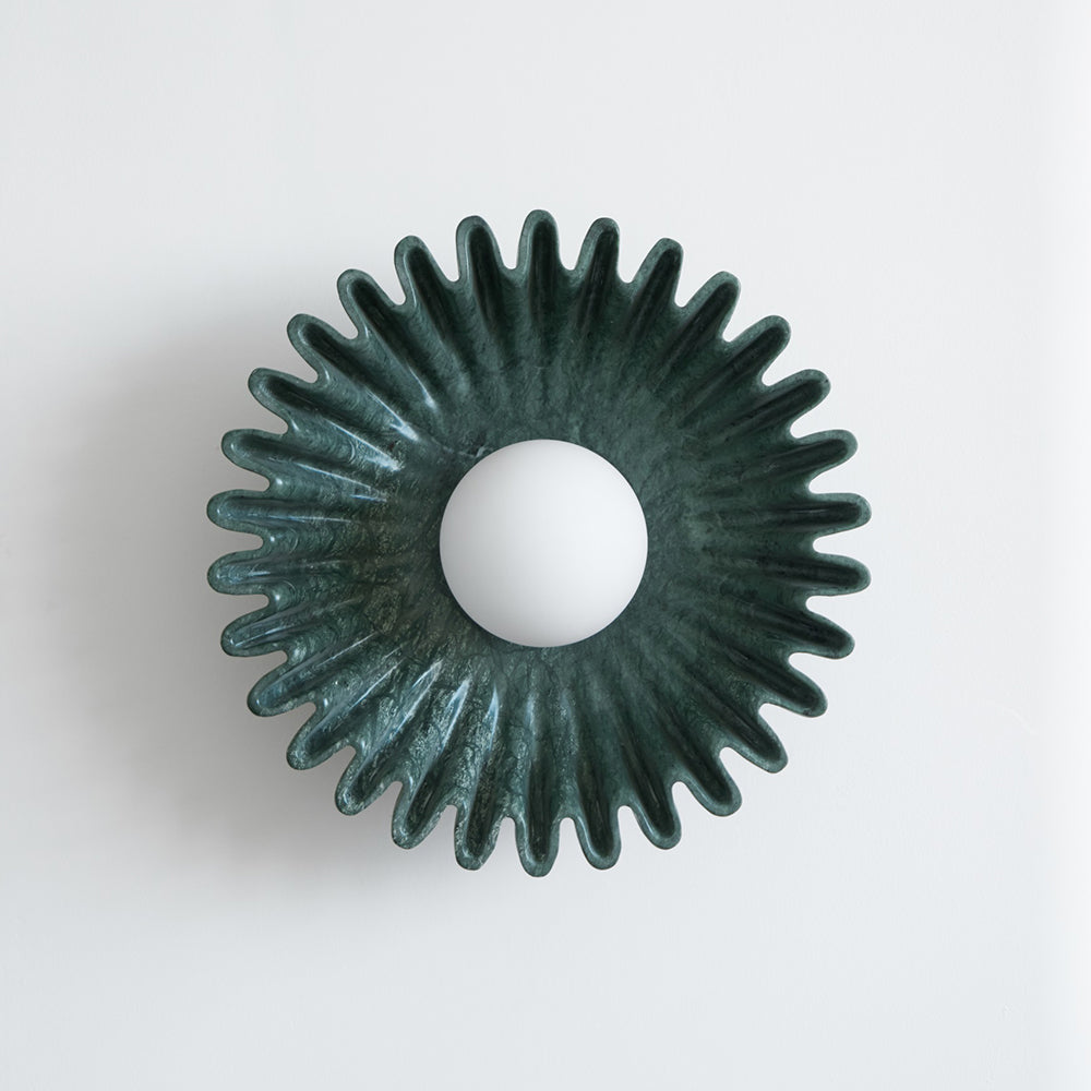 Wandleuchte Keramik Glas Dunkelgrün Weiß Schwarz Beige Skulptural-Letslighting