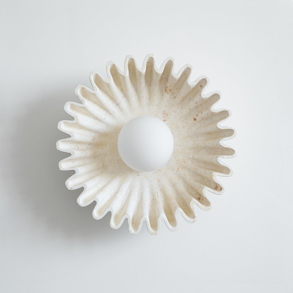 Wandleuchte Keramik Glas Dunkelgrün Weiß Schwarz Beige Skulptural-Letslighting