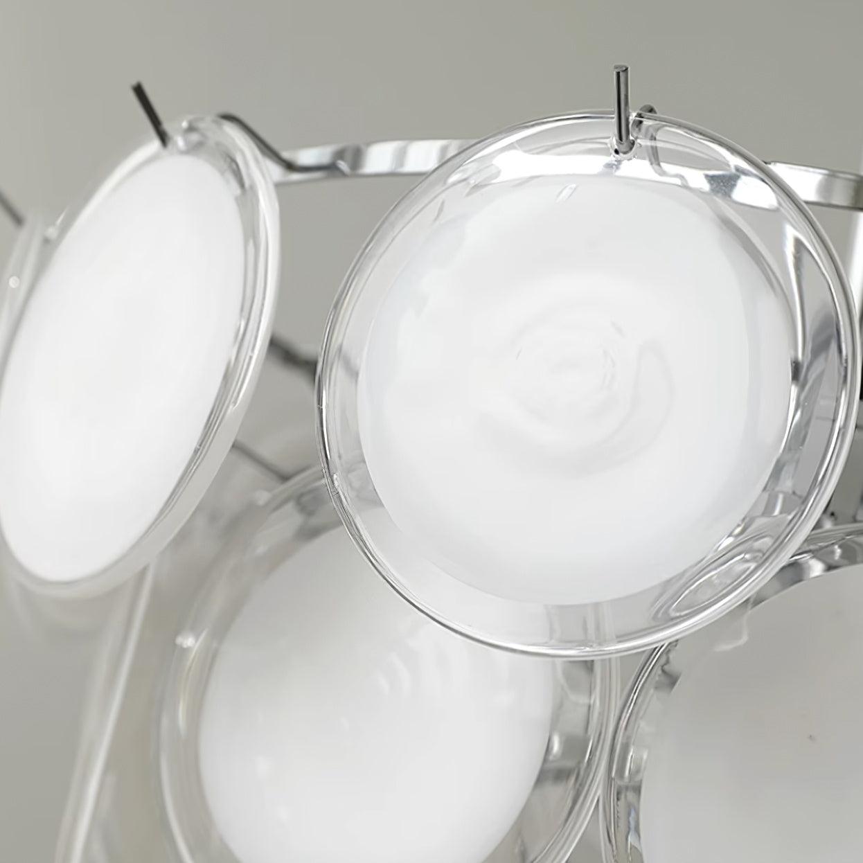 Esona Cascading Frosted Glass Discs Chandelier - Letslighting