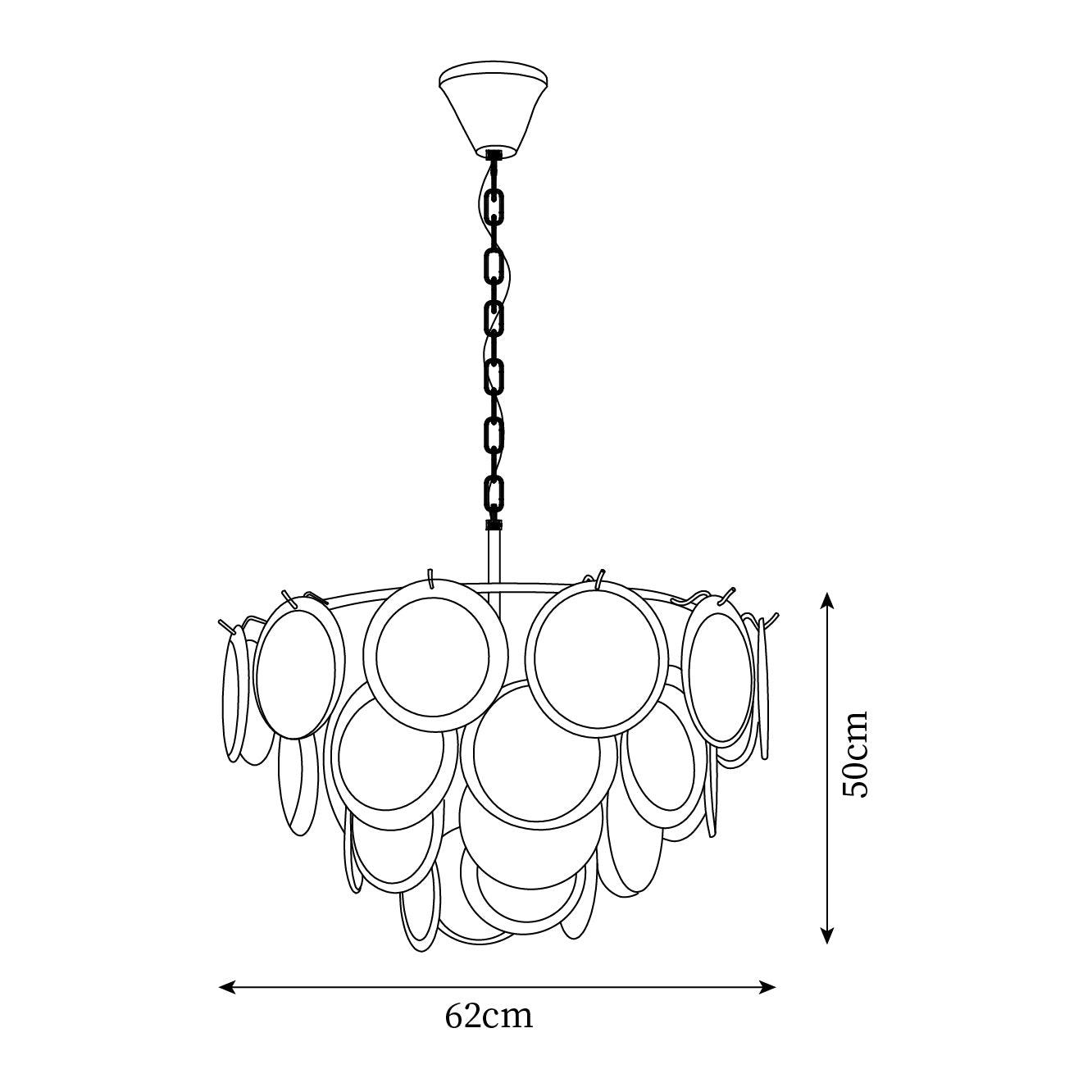 Esona Cascading Frosted Glass Discs Chandelier - Letslighting