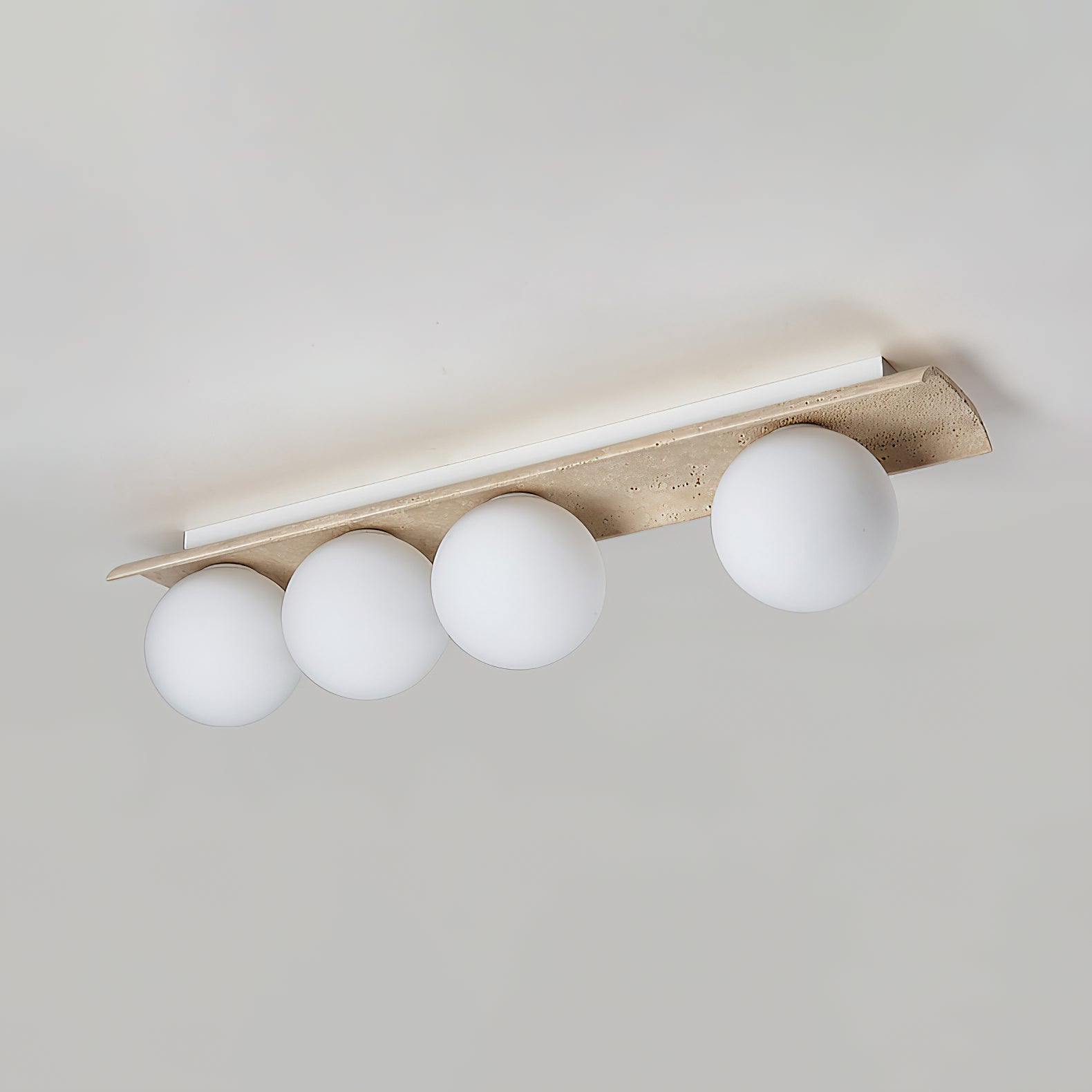 Bianca Globe Modern Minimalist Travertine Glass Ceiling Lamp - Letslighting