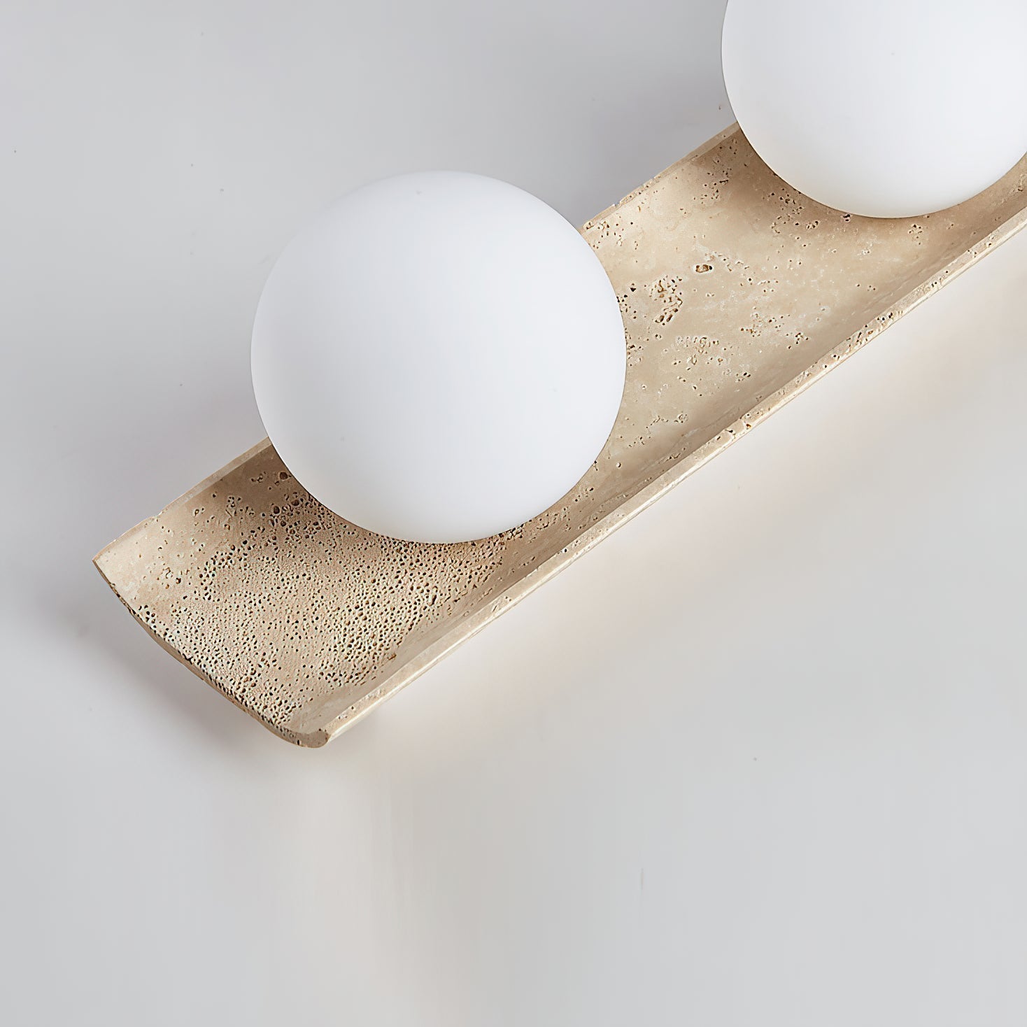 Bianca Globe Modern Minimalist Travertine Glass Ceiling Lamp - Letslighting