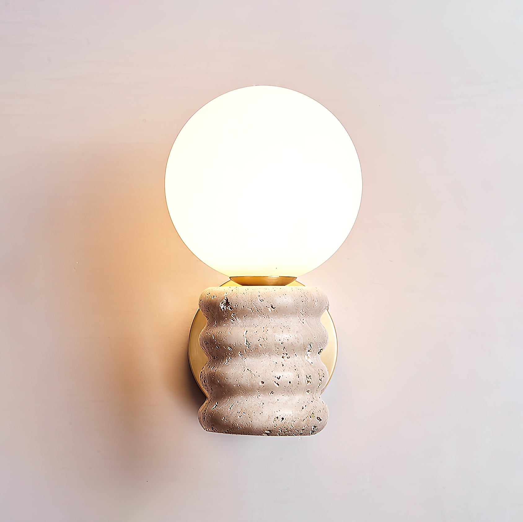 Ljomuvyh Modern Minimalist Travertine Glass Wall Lamp - Letslighting