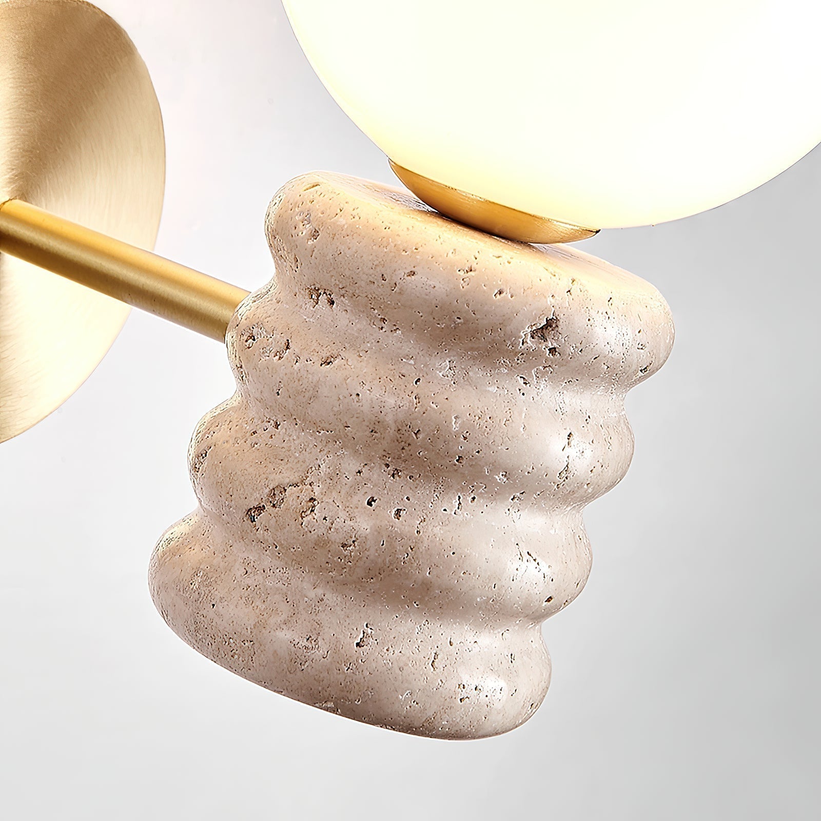 Ljomuvyh Modern Minimalist Travertine Glass Wall Lamp - Letslighting