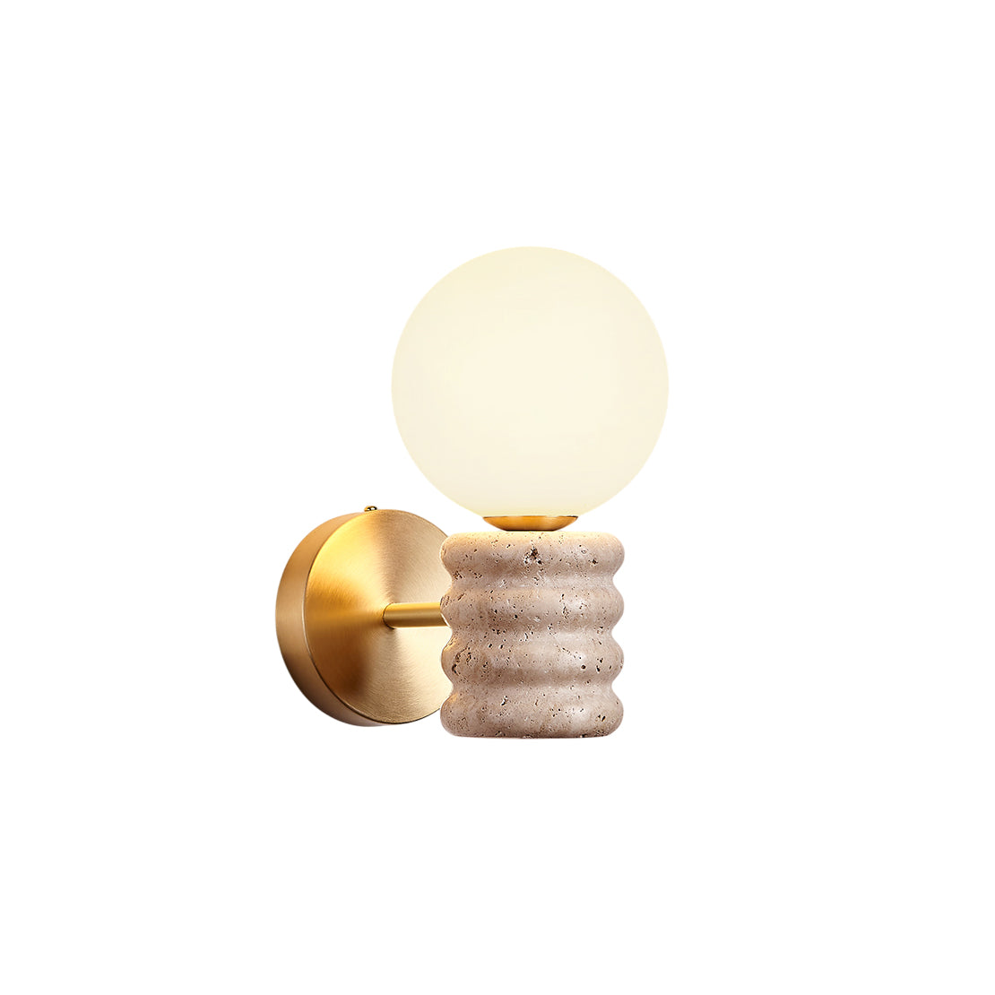 Ljomuvyh Modern Minimalist Travertine Glass Wall Lamp - Letslighting