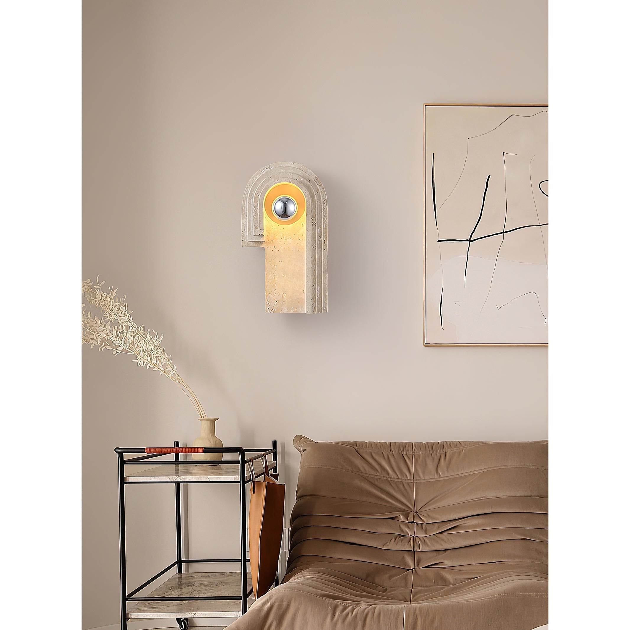 Mjolkuvyh Modern Minimalist Travertine Wall Lamp - Letslighting