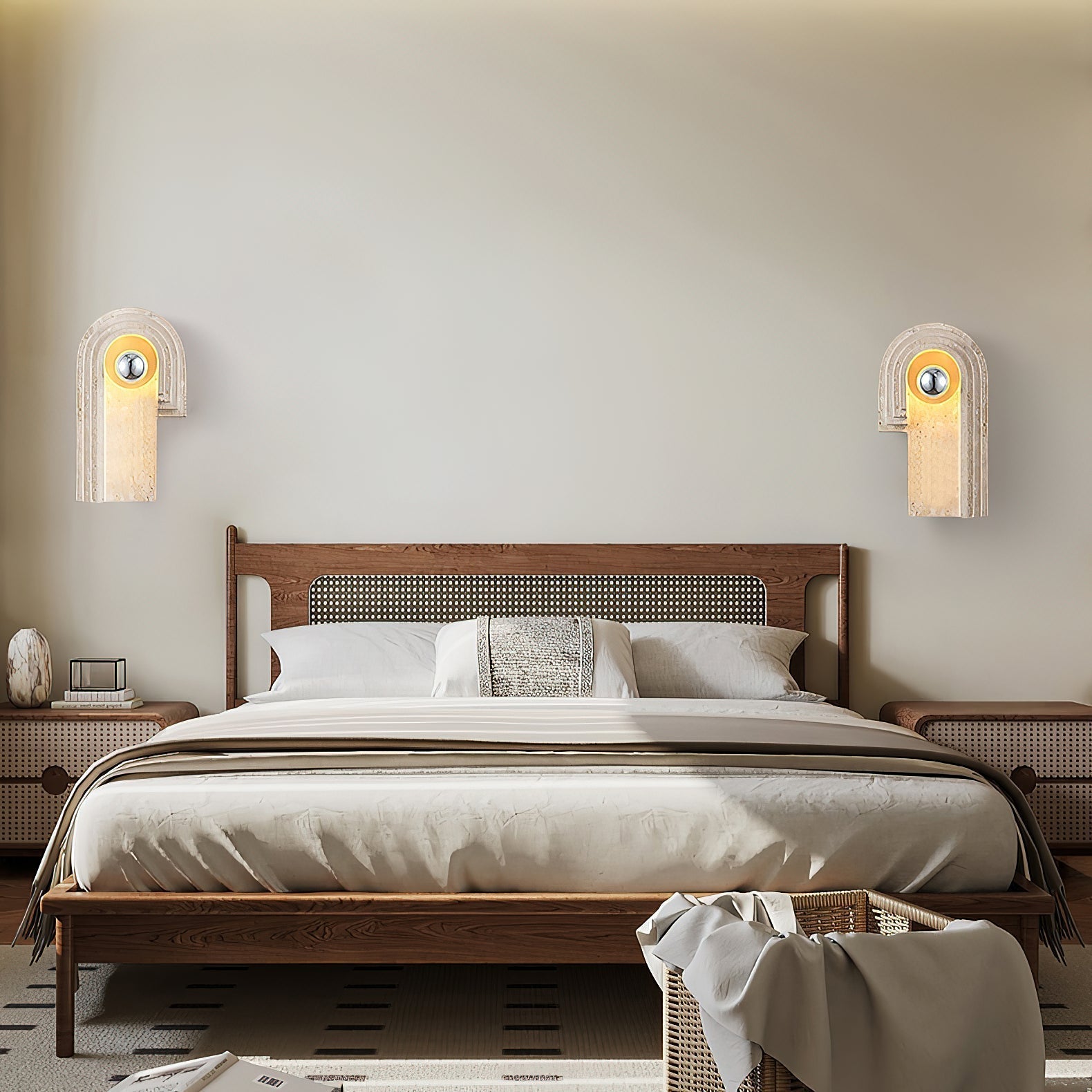 Mjolkuvyh Modern Minimalist Travertine Wall Lamp - Letslighting