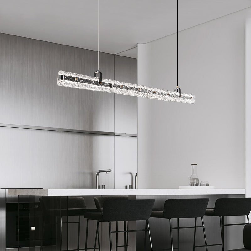 Cedorisra Luxuriöse Pendelleuchte aus Eisschwarzem Glas-Letslighting