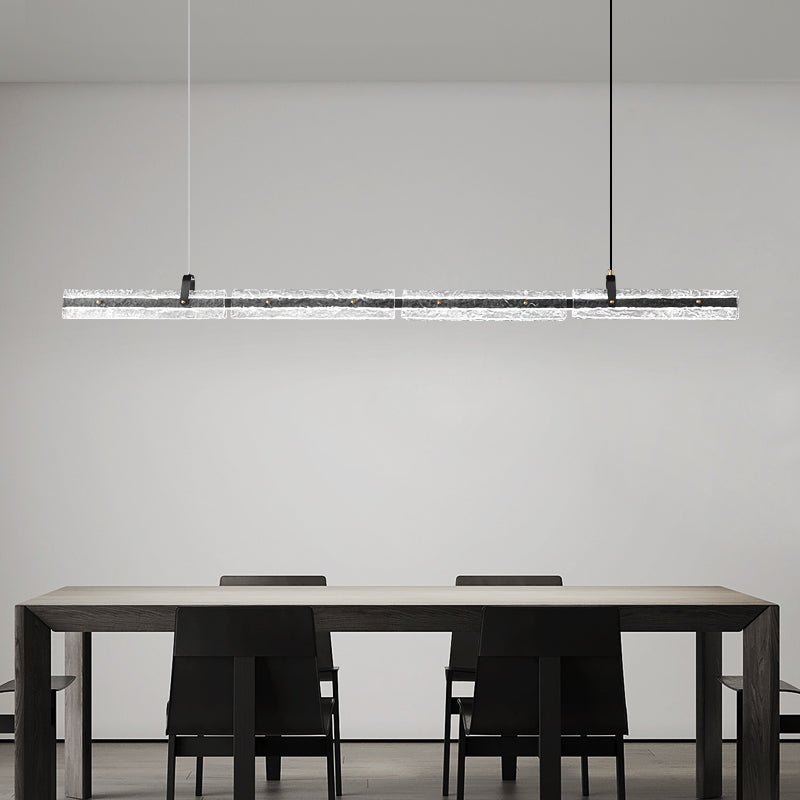Cedorisra Luxuriöse Pendelleuchte aus Eisschwarzem Glas-Letslighting