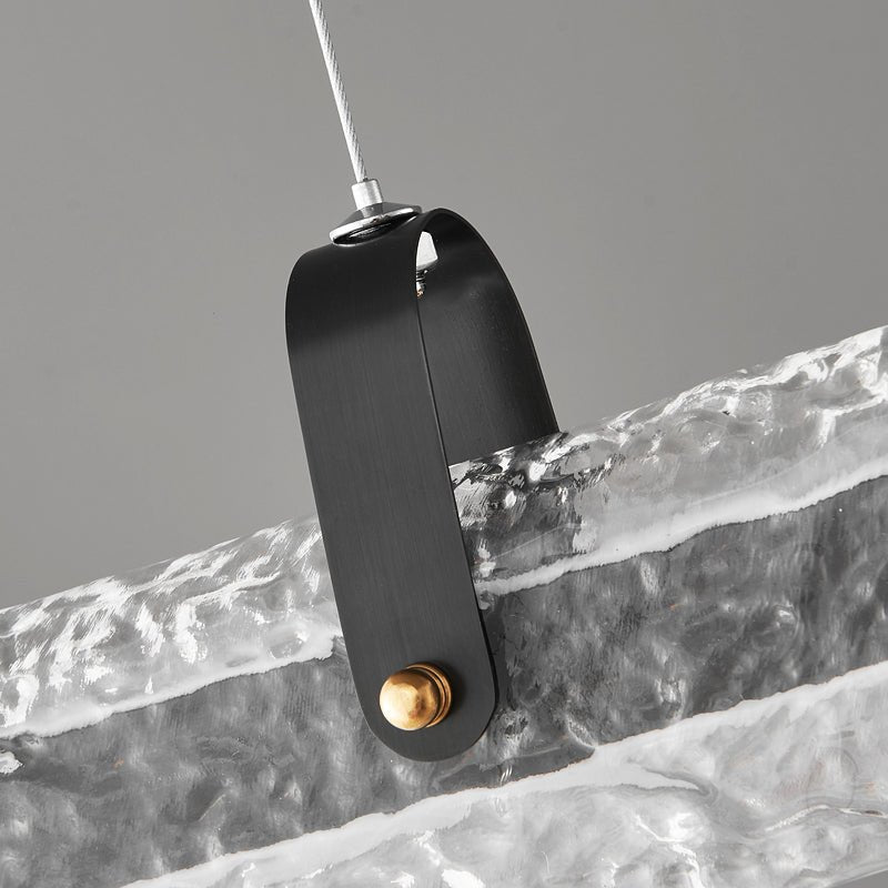 Cedorisra Luxuriöse Pendelleuchte aus Eisschwarzem Glas-Letslighting
