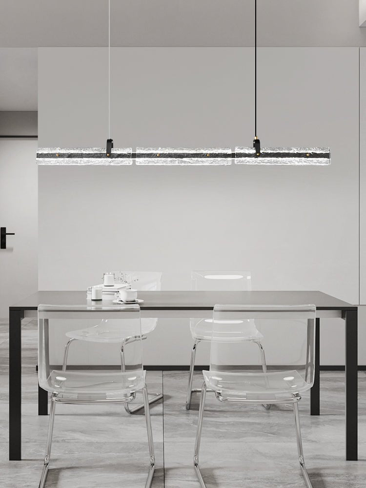 Cedorisra Luxuriöse Pendelleuchte aus Eisschwarzem Glas-Letslighting