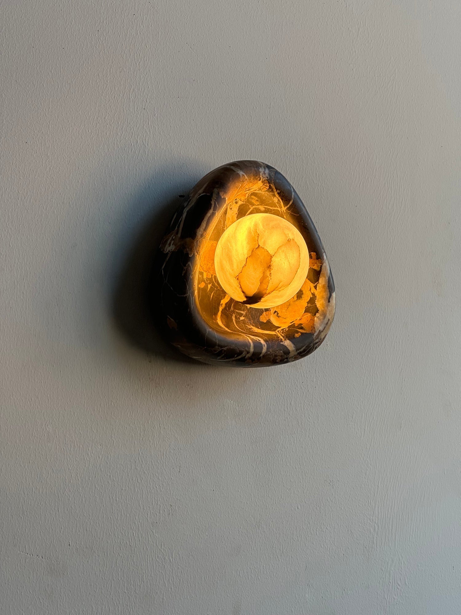 Ostruvyu Modern Minimalist Black Pearl Marble Wall Lamp - Letslighting