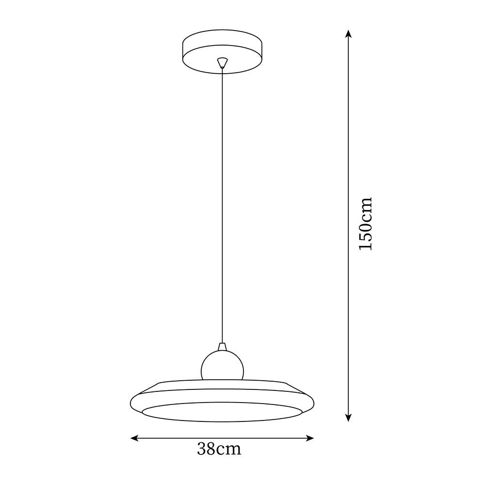 Pendant Lamp White Disc Green Trim Red Bold - Letslighting
