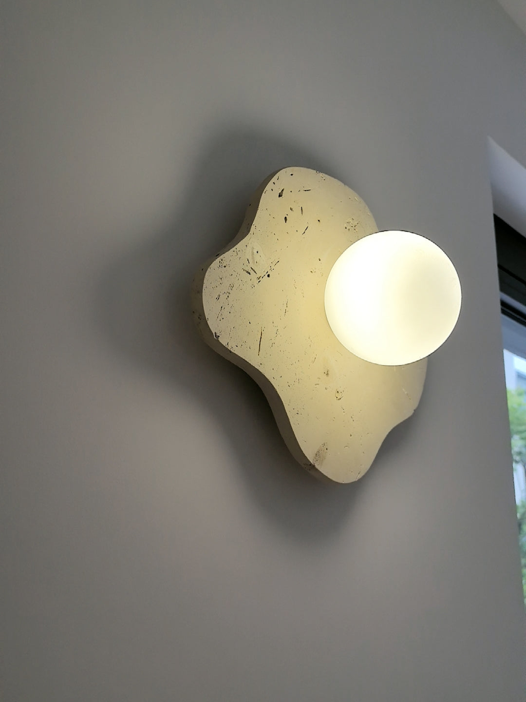 Tinduvyj Modern Minimalist Travertine Glass Wall Lamp - Letslighting