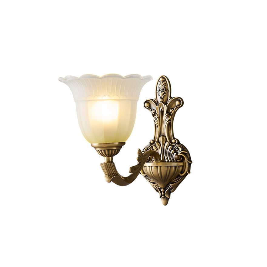 Sifuvyd Luxus-Blumen-Wandleuchte aus Messing und Glas-Letslighting