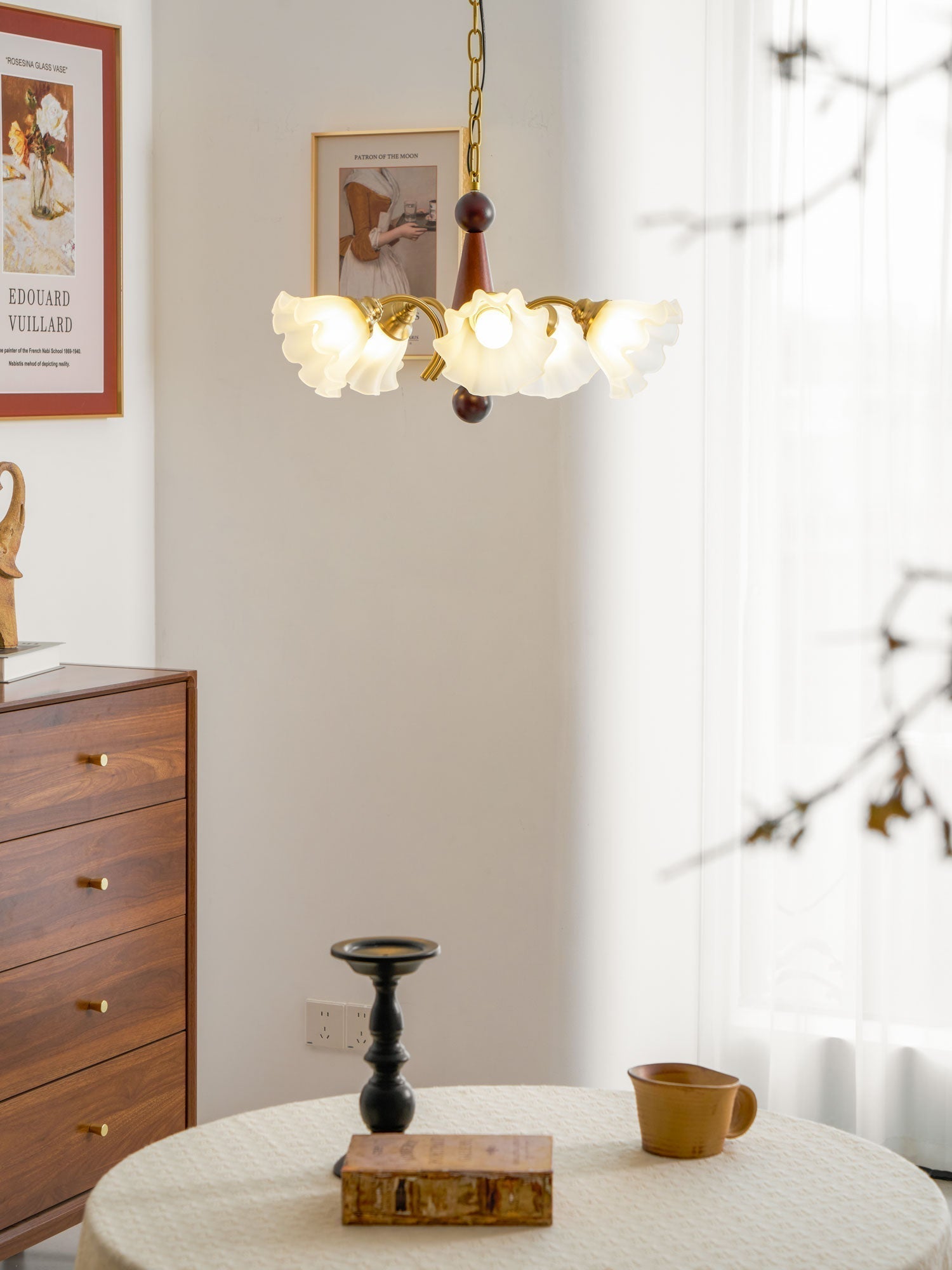 Ilvinan Traditionelle Eleganz Holz Glas Kronleuchter-Letslighting