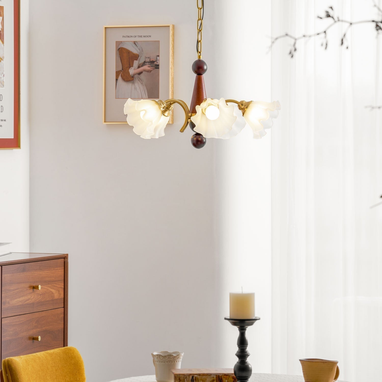 Ilvinan Traditionelle Eleganz Holz Glas Kronleuchter-Letslighting