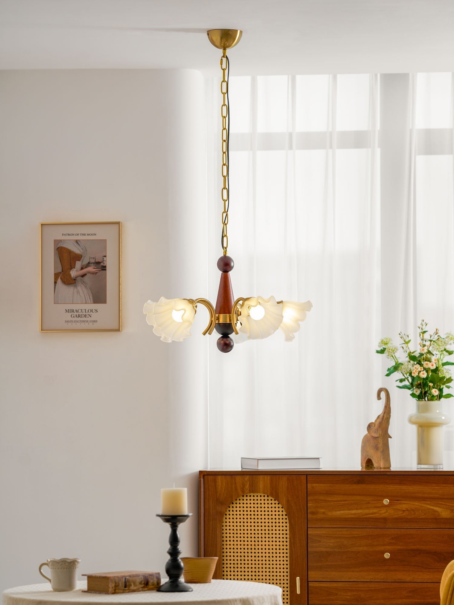 Ilvinan Traditionelle Eleganz Holz Glas Kronleuchter-Letslighting