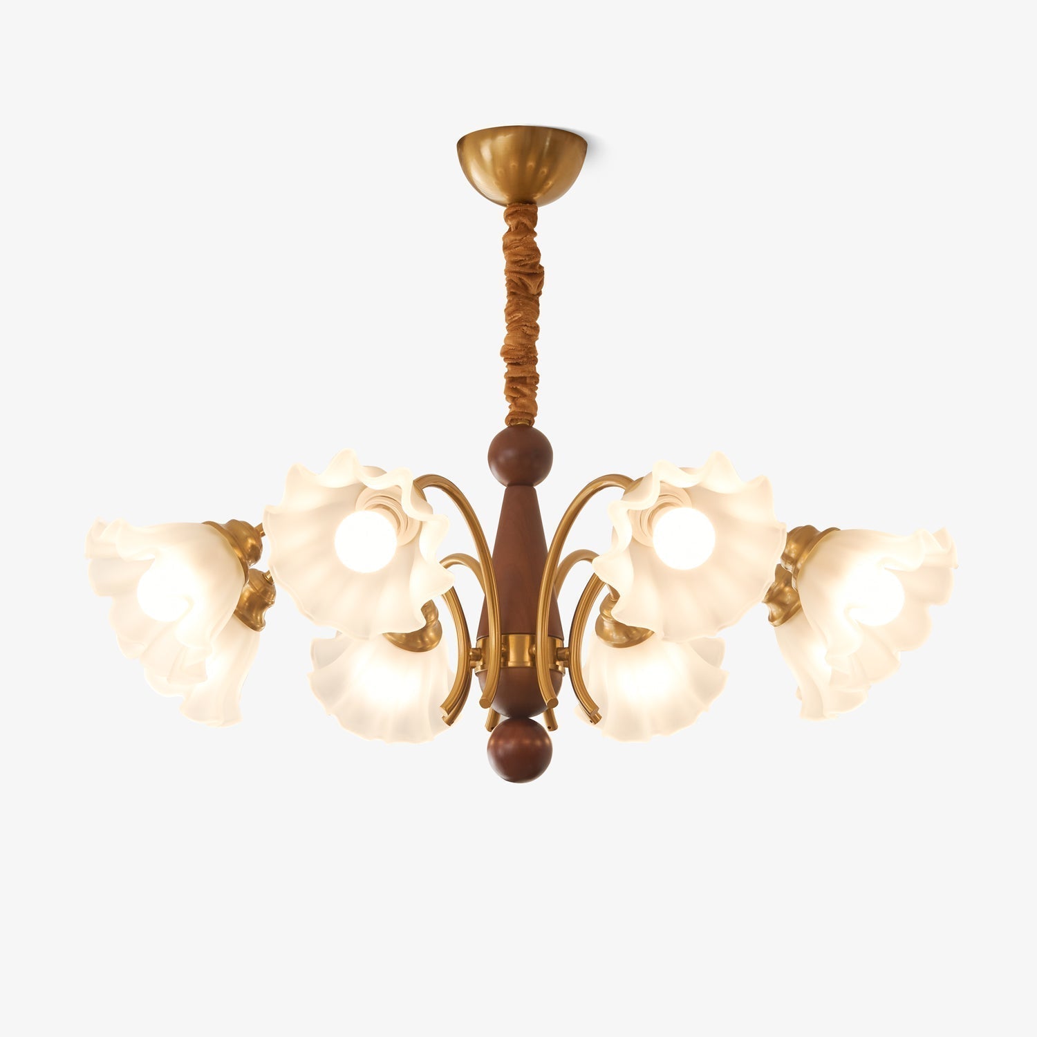 Ilvinan Traditionelle Eleganz Holz Glas Kronleuchter-Letslighting