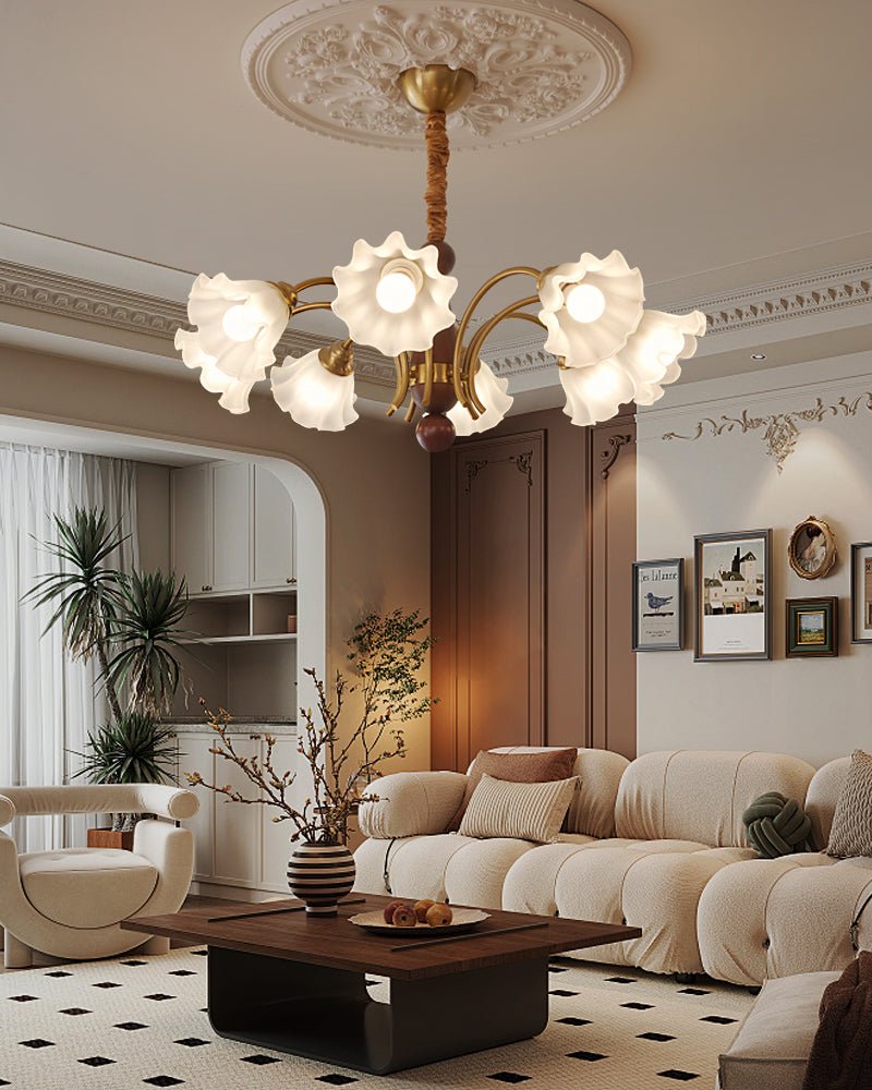 Ilvinan Traditionelle Eleganz Holz Glas Kronleuchter-Letslighting