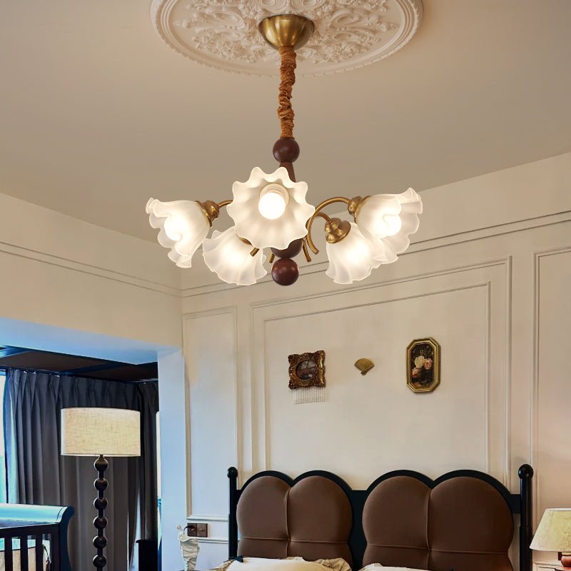Ilvinan Traditionelle Eleganz Holz Glas Kronleuchter-Letslighting