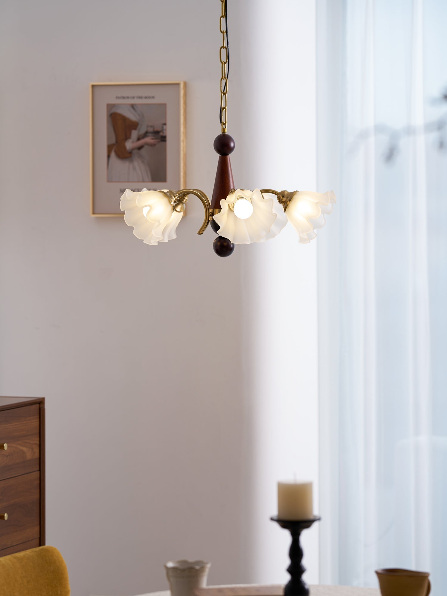 Ilvinan Traditionelle Eleganz Holz Glas Kronleuchter-Letslighting