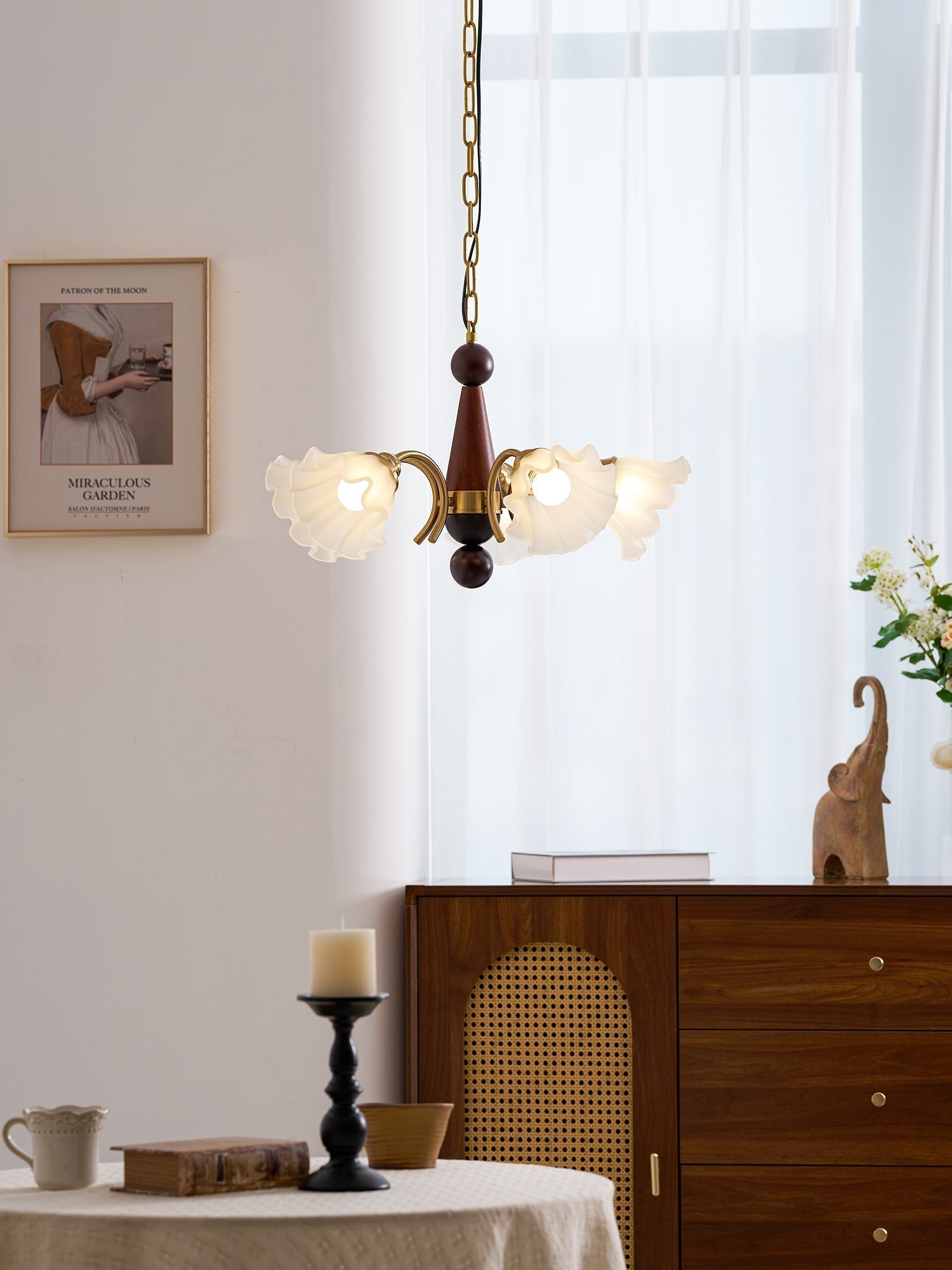 Ilvinan Traditionelle Eleganz Holz Glas Kronleuchter-Letslighting