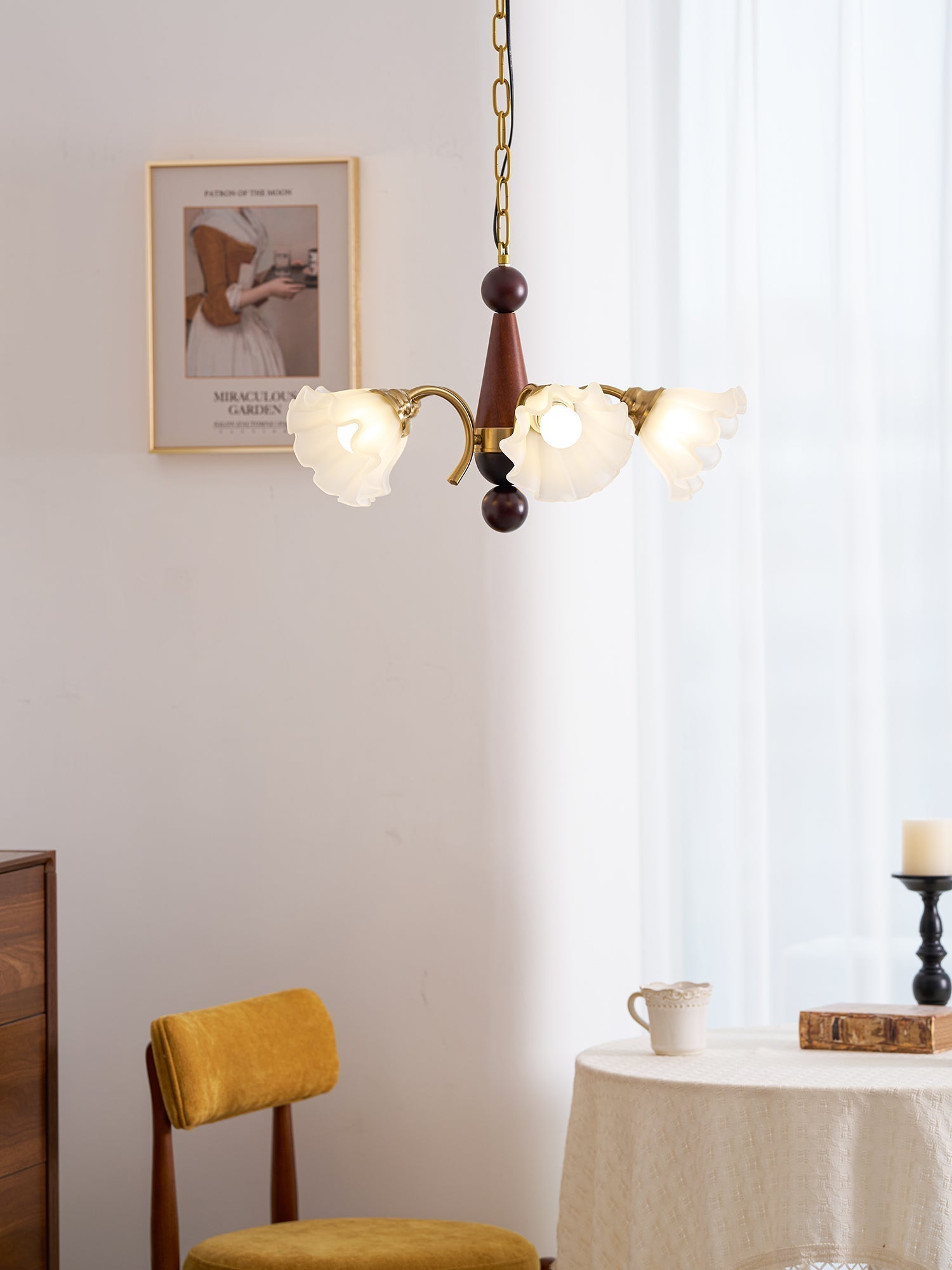 Ilvinan Traditionelle Eleganz Holz Glas Kronleuchter-Letslighting