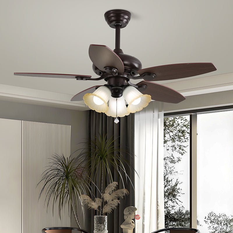 Elora Vintage Deckenventilatorleuchte, Modell D, Durchmesser 107cm