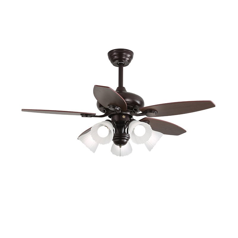 Elora Vintage Deckenventilatorleuchte, Nahaufnahme Glasschirm