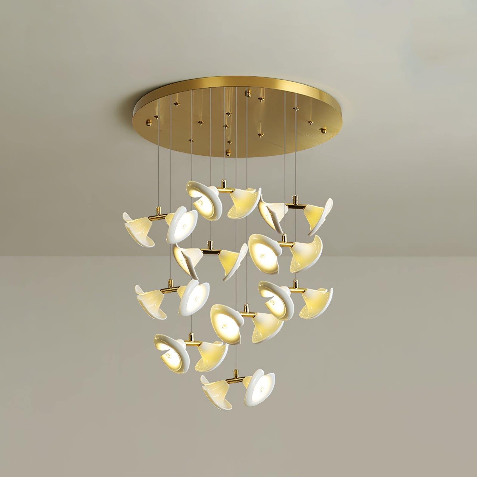 Ernoreth Art-Deco-Keramik-Kronleuchter-Letslighting