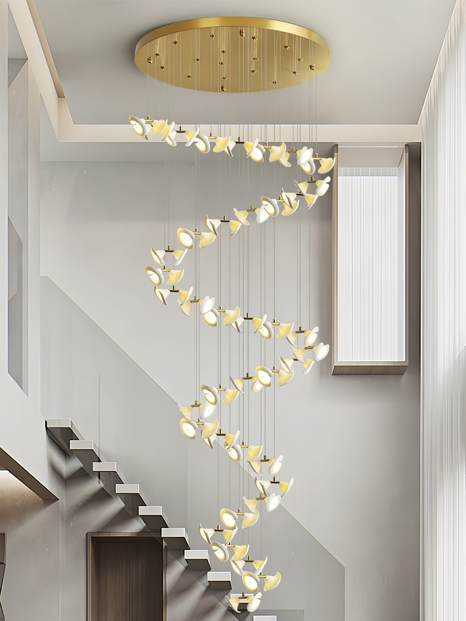 Ernoreth Art-Deco-Keramik-Kronleuchter-Letslighting