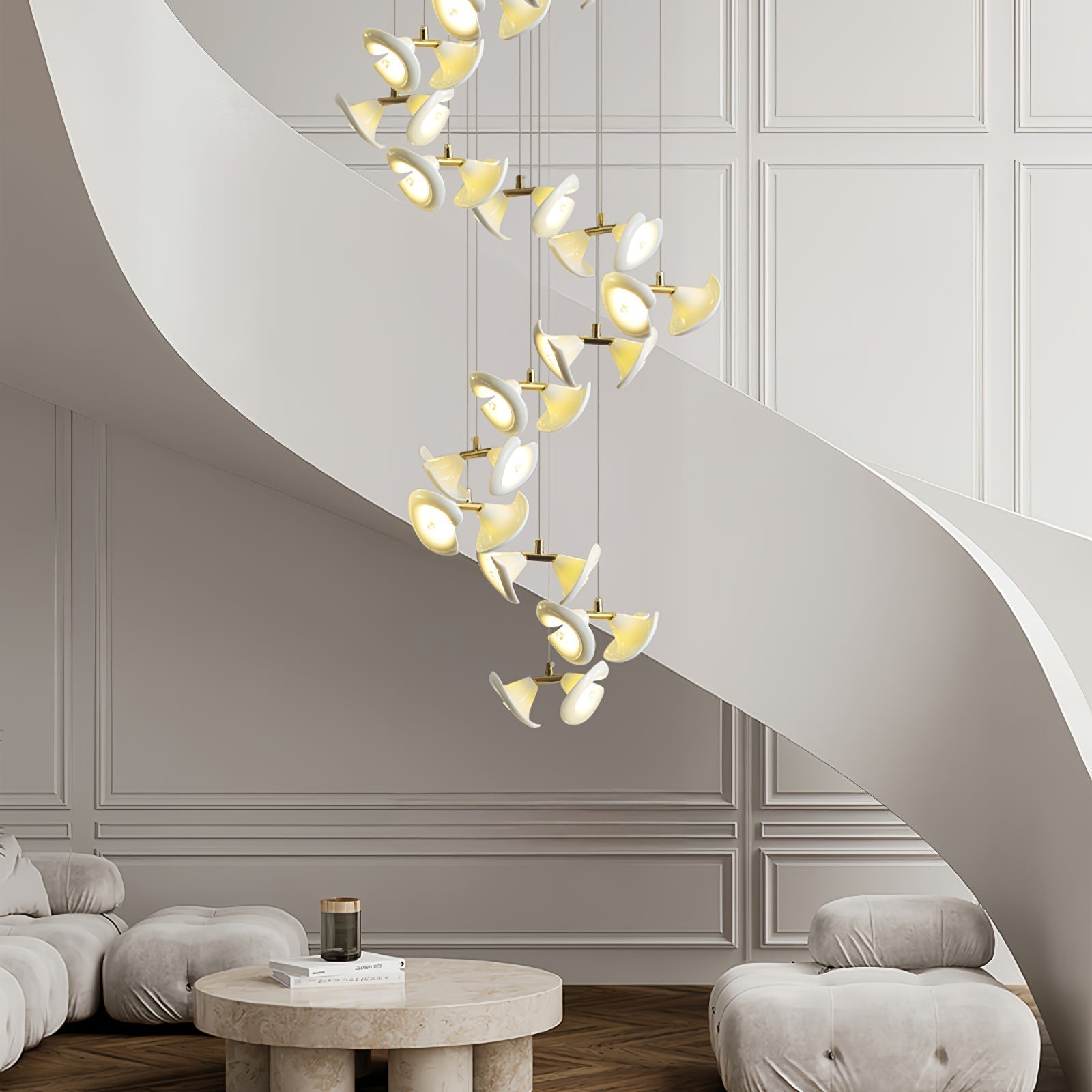 Ernoreth Art-Deco-Keramik-Kronleuchter-Letslighting