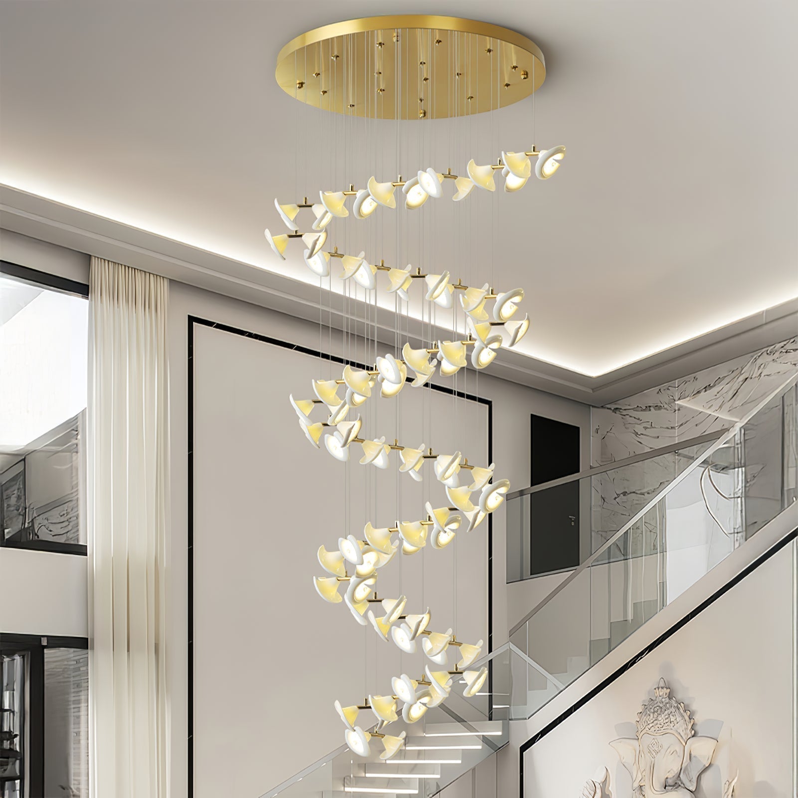 Ernoreth Art-Deco-Keramik-Kronleuchter-Letslighting