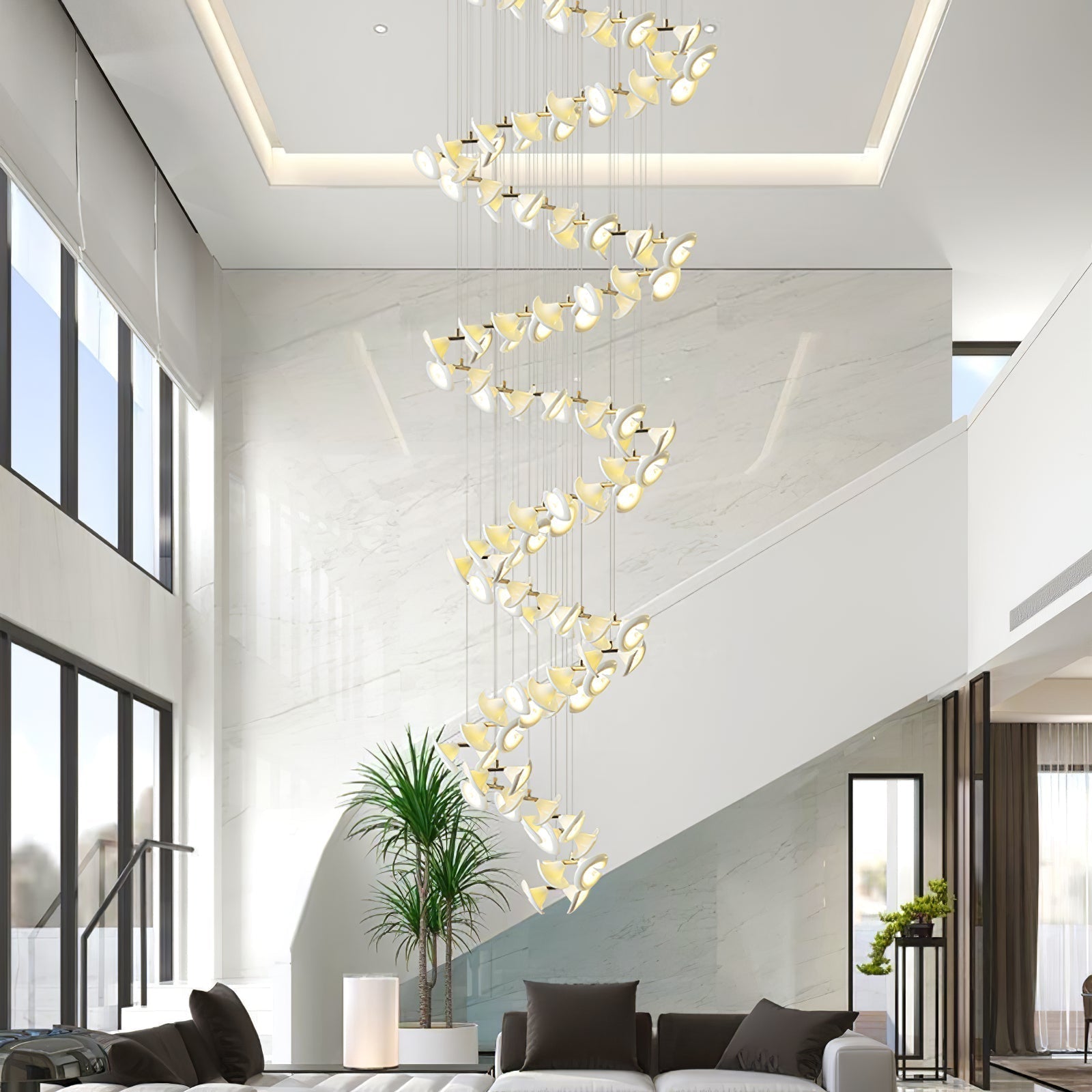 Ernoreth Art-Deco-Keramik-Kronleuchter-Letslighting