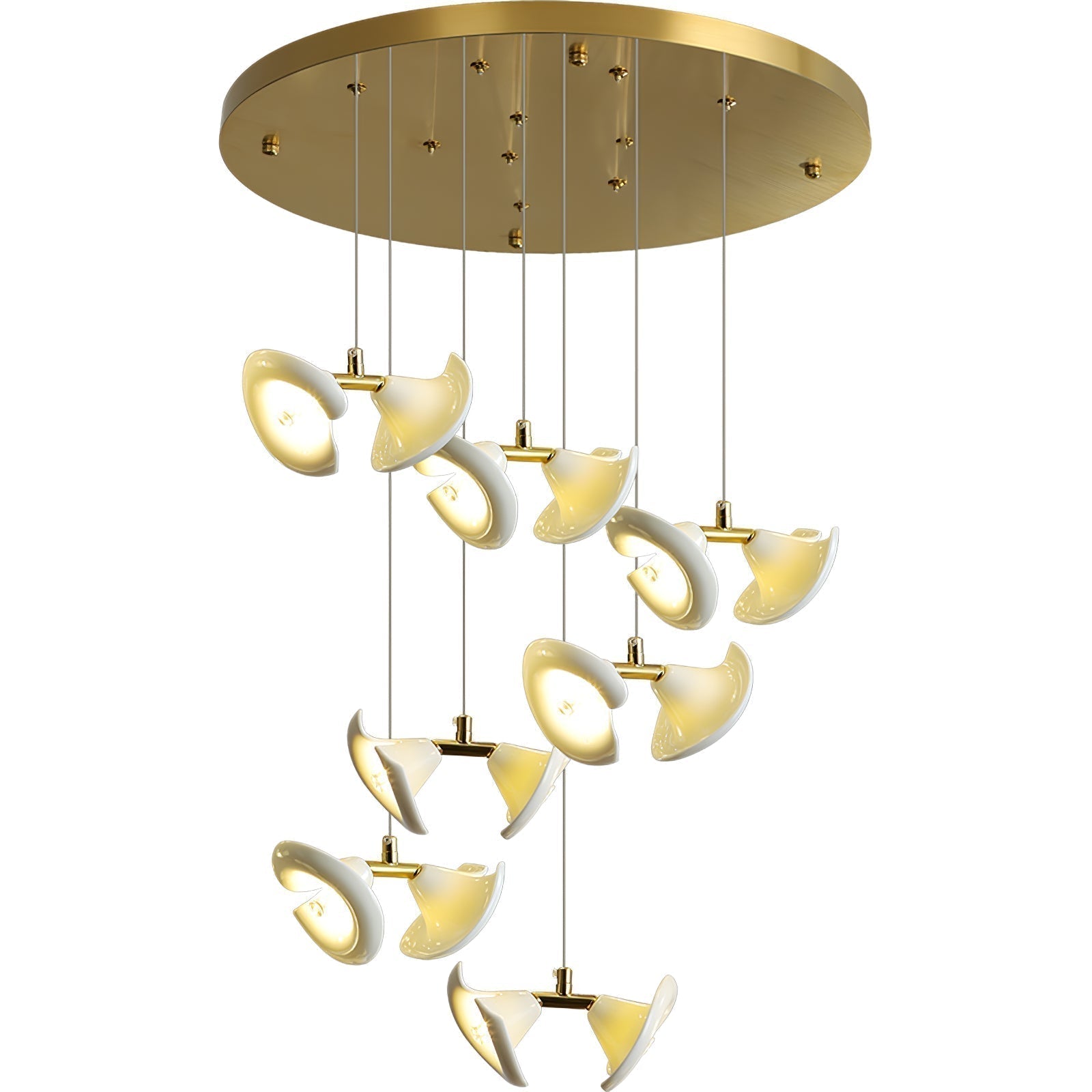 Ernoreth Art-Deco-Keramik-Kronleuchter-Letslighting