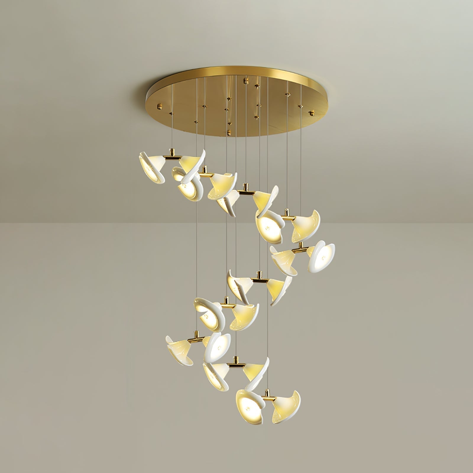 Ernoreth Art-Deco-Keramik-Kronleuchter-Letslighting