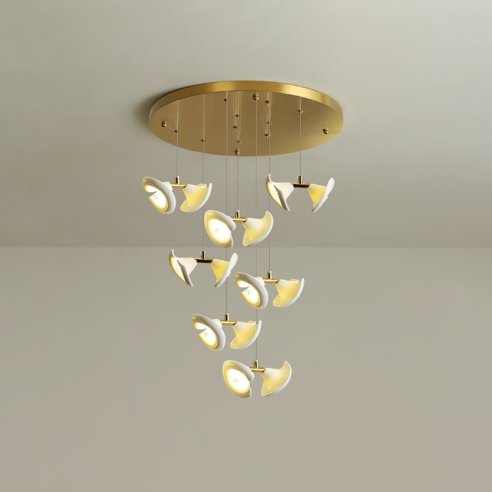 Ernoreth Art-Deco-Keramik-Kronleuchter-Letslighting