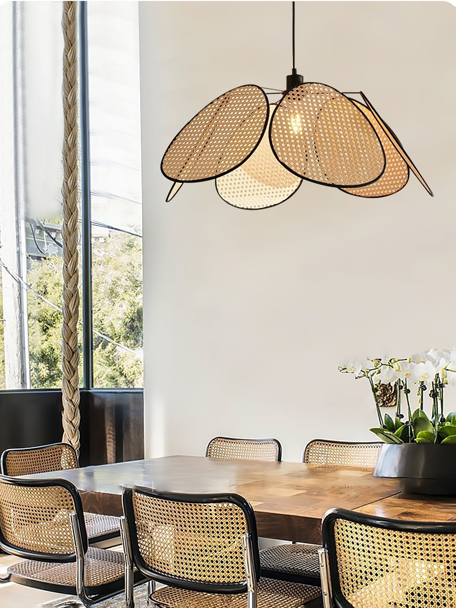 Orvara Blossom Petal Rattan Pendant Lamp-Letslighting
