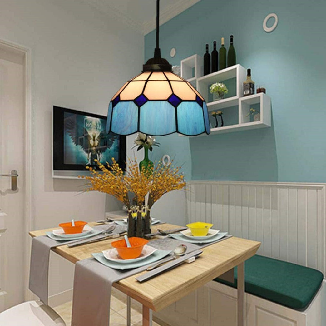 Arisha Kuppel Schatten Europäische Pendelleuchte Buntglas Wohnzimmer