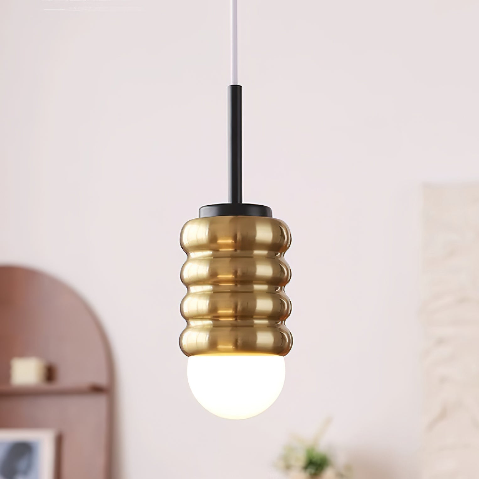 Pendelleuchte Gerippte Keramik Midcentury-Letslighting