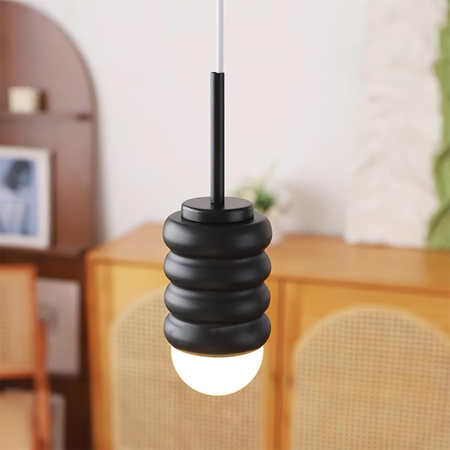Pendelleuchte Gerippte Keramik Midcentury-Letslighting