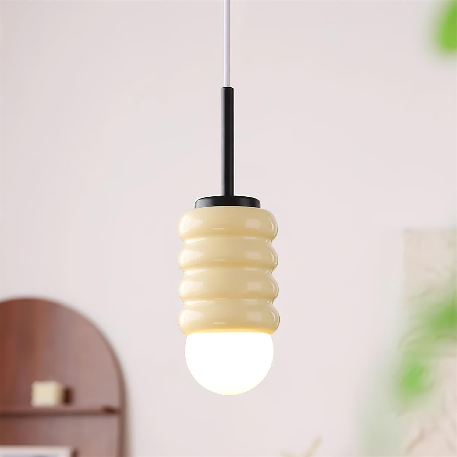 Pendelleuchte Gerippte Keramik Midcentury-Letslighting
