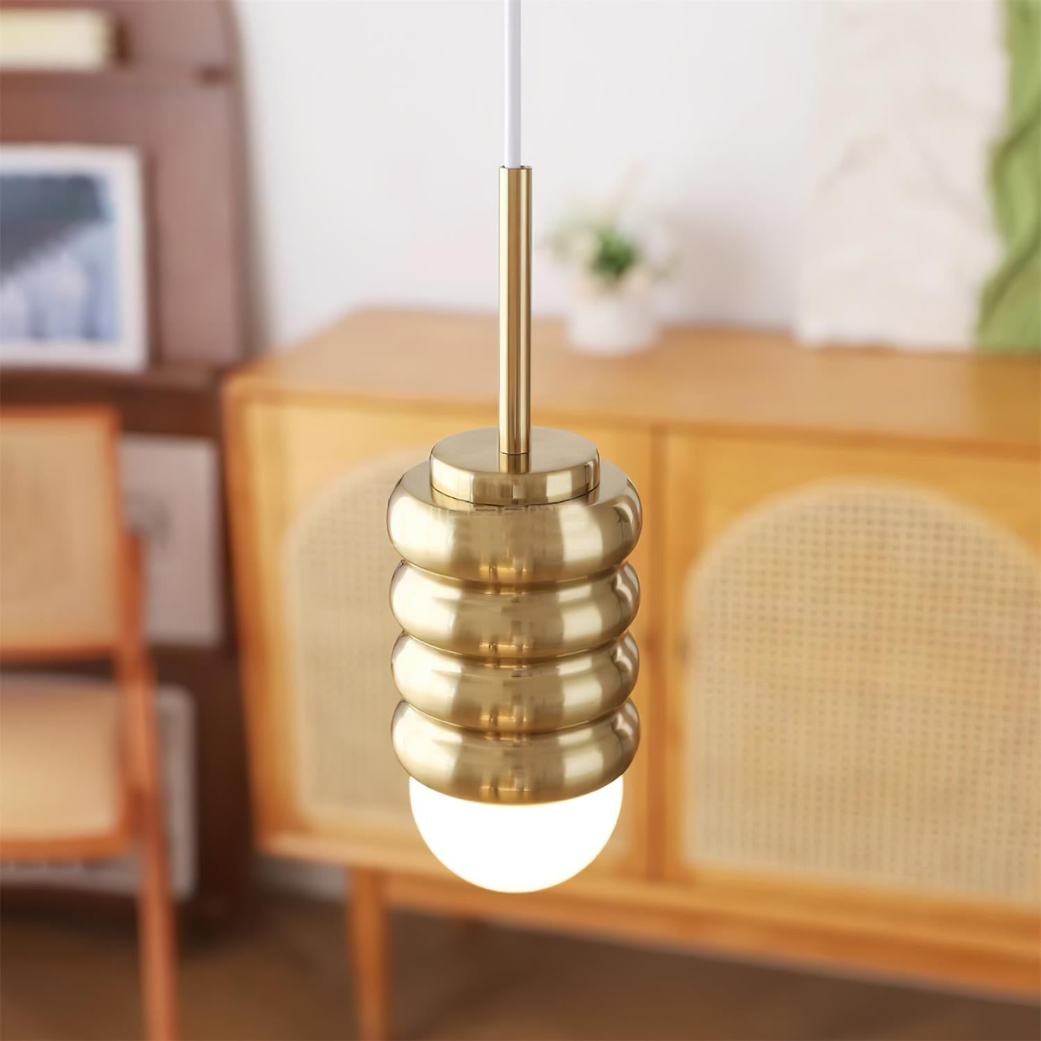 Pendelleuchte Gerippte Keramik Midcentury-Letslighting