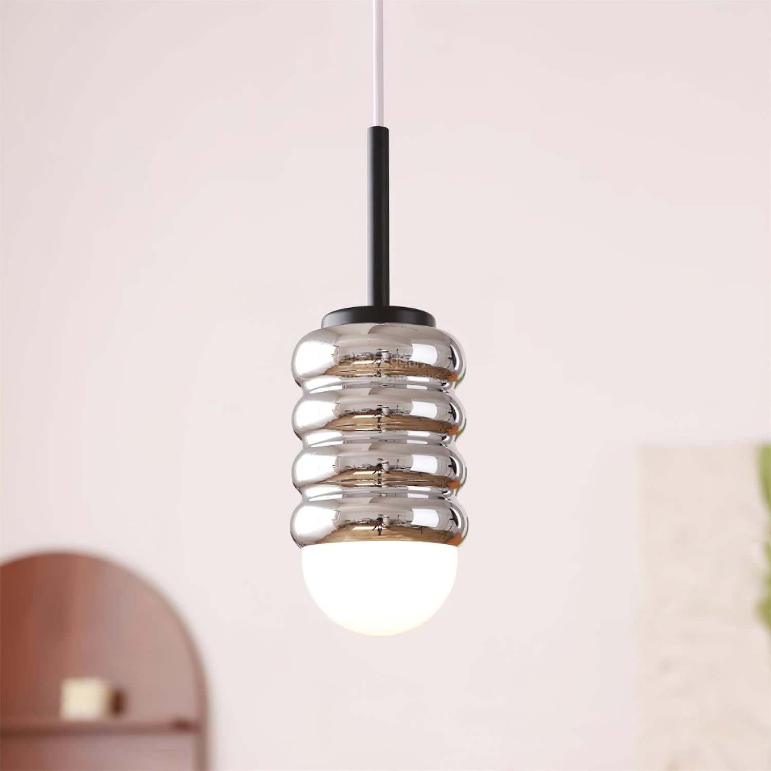 Pendelleuchte Gerippte Keramik Midcentury-Letslighting