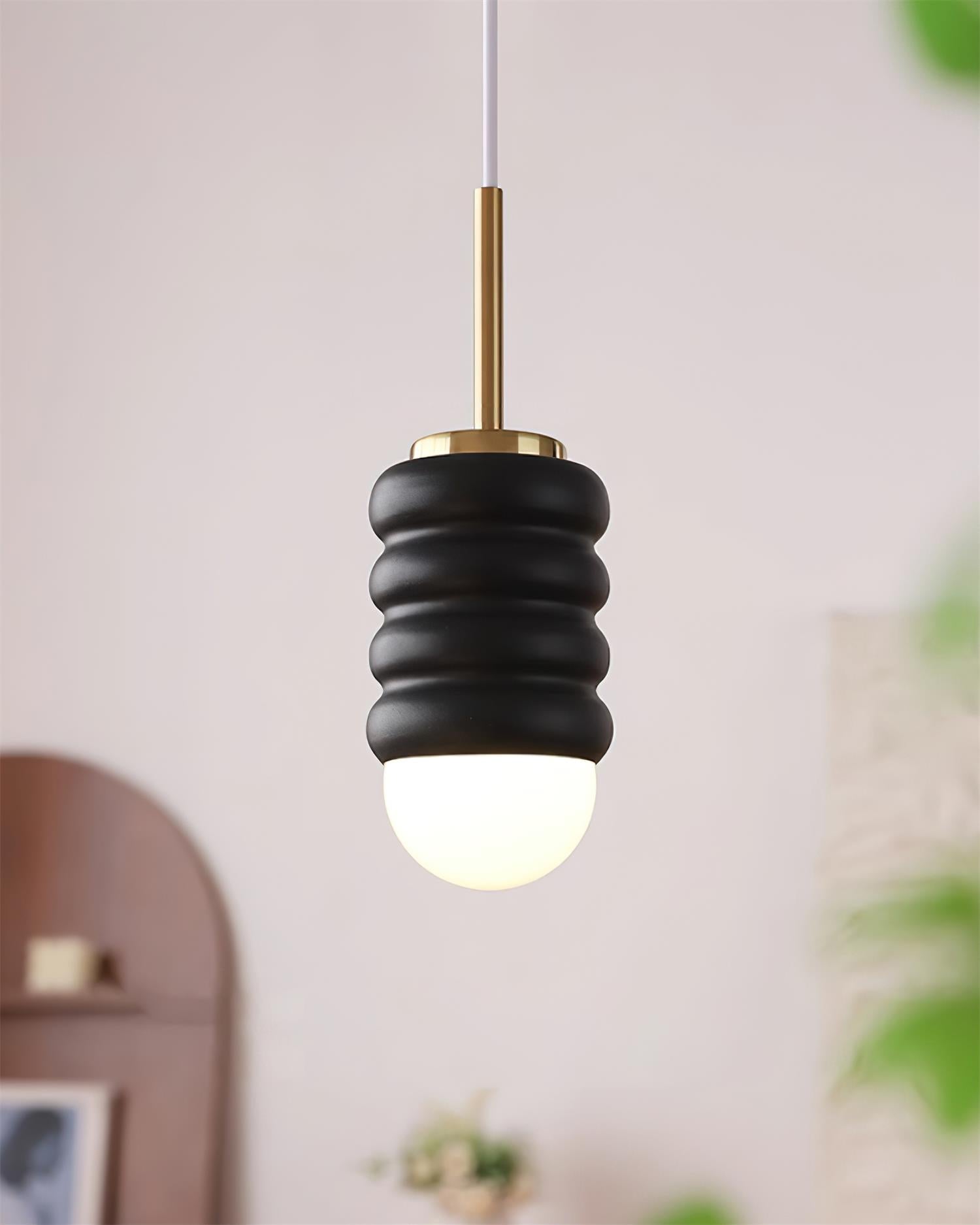 Pendelleuchte Gerippte Keramik Midcentury-Letslighting