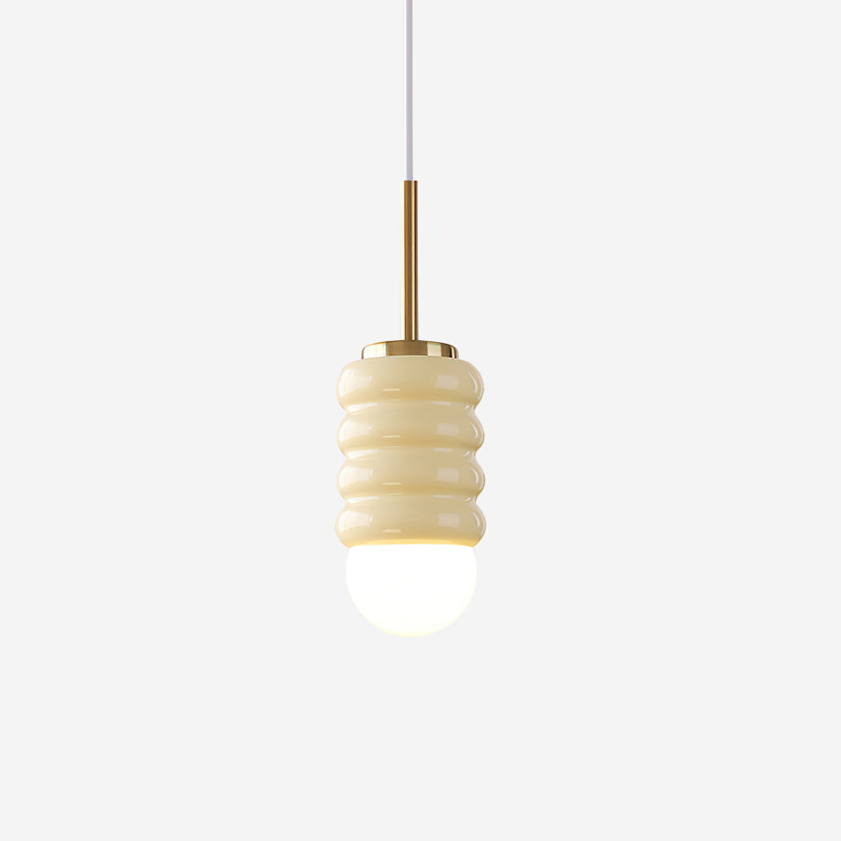 Pendelleuchte Gerippte Keramik Midcentury-Letslighting