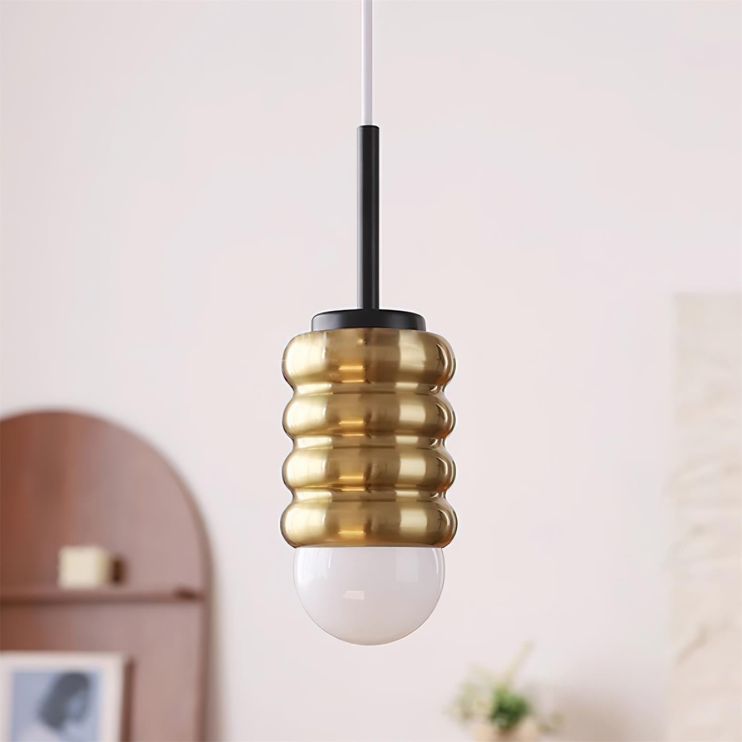 Pendelleuchte Gerippte Keramik Midcentury-Letslighting